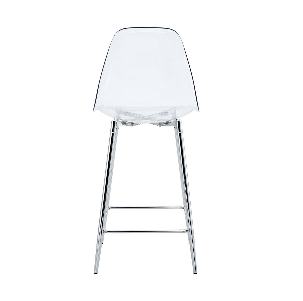 BARHOCKER mit transparentem Sitz und Metallgestell, Silberfarben - Silberfarben, Kunststoff (45/102/51cm) - MIVRAY