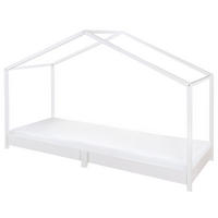 HAUSBETT 90 x 200 cm Bodenbett weiß - Weiß, Holzwerkstoff (90/200cm) - Roba