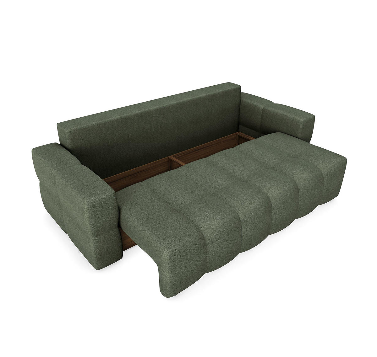 SCHLAFSOFA GERADE Rastergewebe Olivgrün 247cm - Olivgrün, Textil (247/90/102cm) - Sia Home