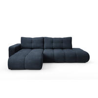 ECKSOFA DUCA L-S Dunkelblau Chenille mit Schlaffunktion - Dunkelblau, Holz (266.5/266.5cm) - MASSENO