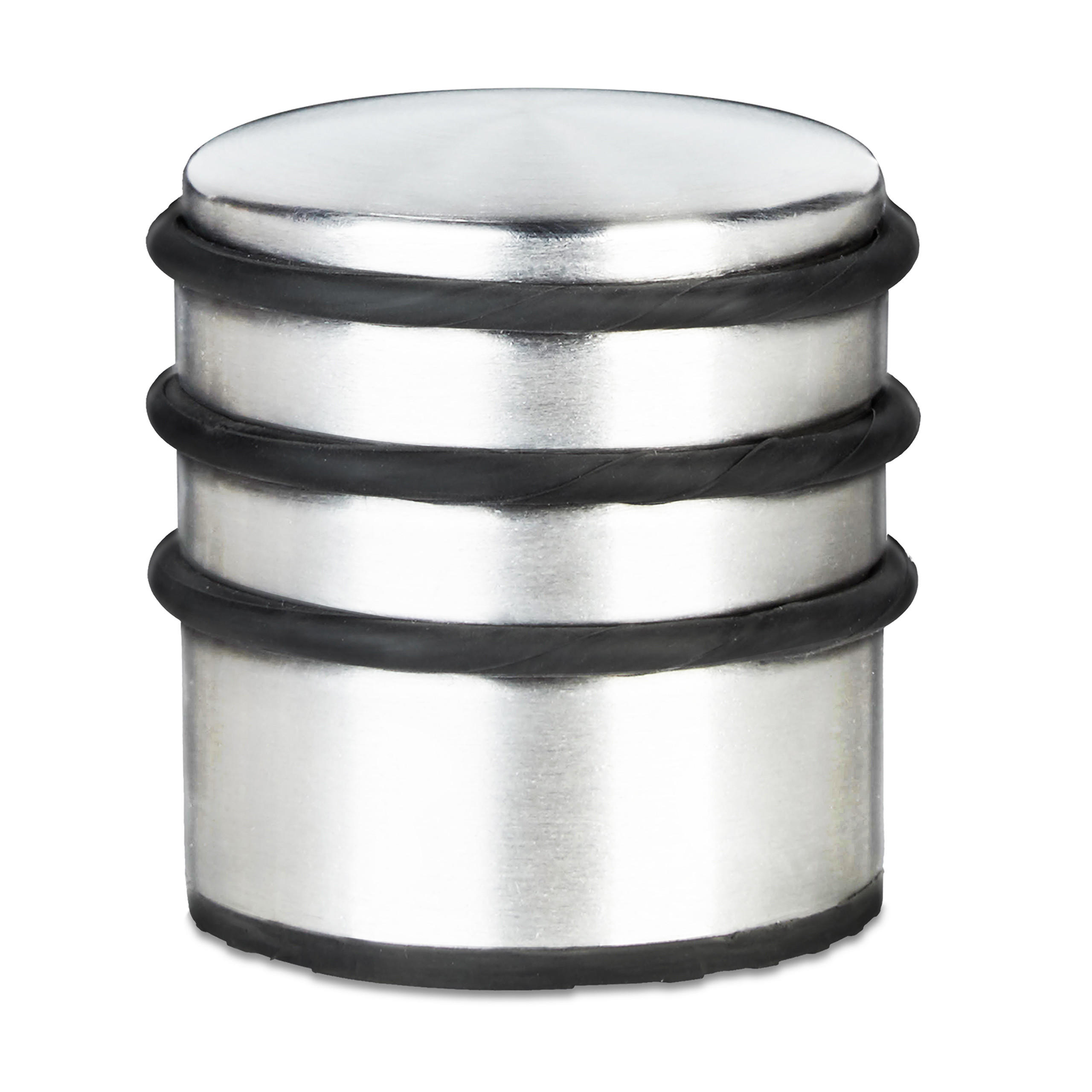 TÜRSTOPPER Silber Edelstahl rutschfest - Silberfarben, Kunststoff/Metall (7/7cm) - Relaxdays