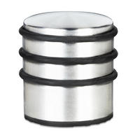 TÜRSTOPPER Silber Edelstahl rutschfest - Silberfarben, Kunststoff/Metall (7/7cm) - Relaxdays