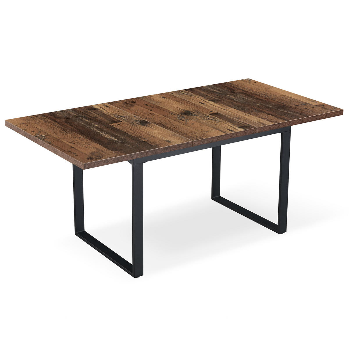 ESSTISCH ANNA 120-160/80/76 cm Texas-Eiche - Schwarz/Braun, Holzwerkstoff/Metall (80/120/77cm) - B&D Home