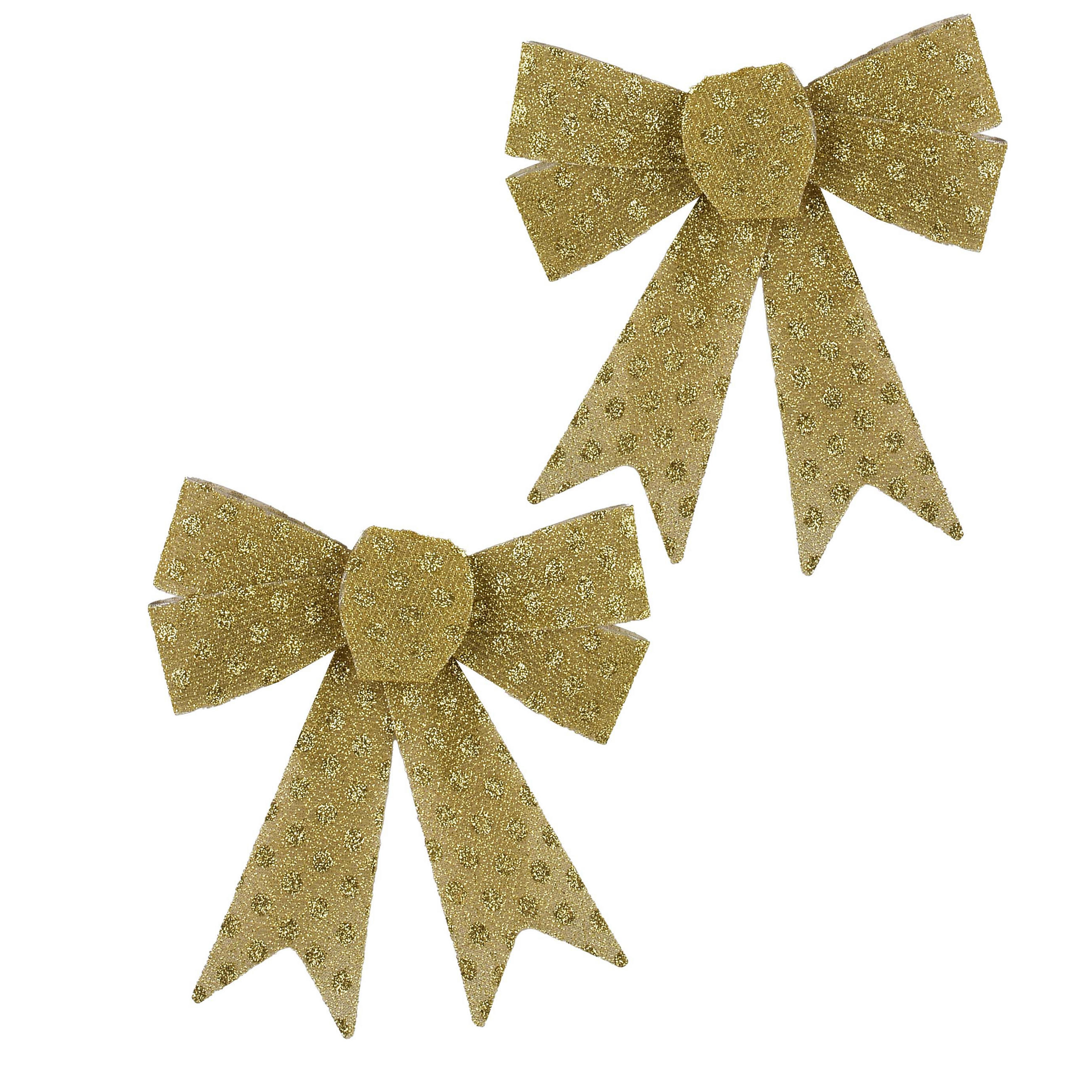 SCHLEIFE Santa Lila 2er Set Gold 15x15x15,5 cm Kunststoff - Goldfarben, Kunststoff (15/15.5/15cm) - Mondex