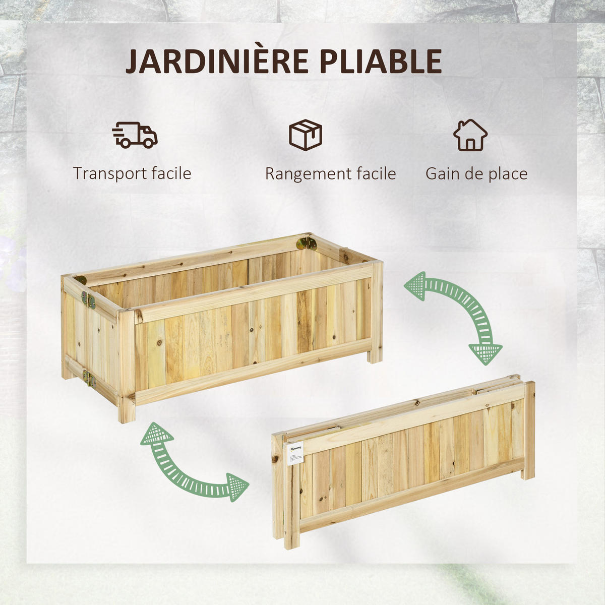 HOCHBEET DE-12113 klappbar, 70/30/25 cm Natur - Beige, Holz (70/25/30cm) - ComfortXL