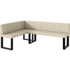 ECKBANK PETER_U - Creme, Leder (142/196cm) - Meblini