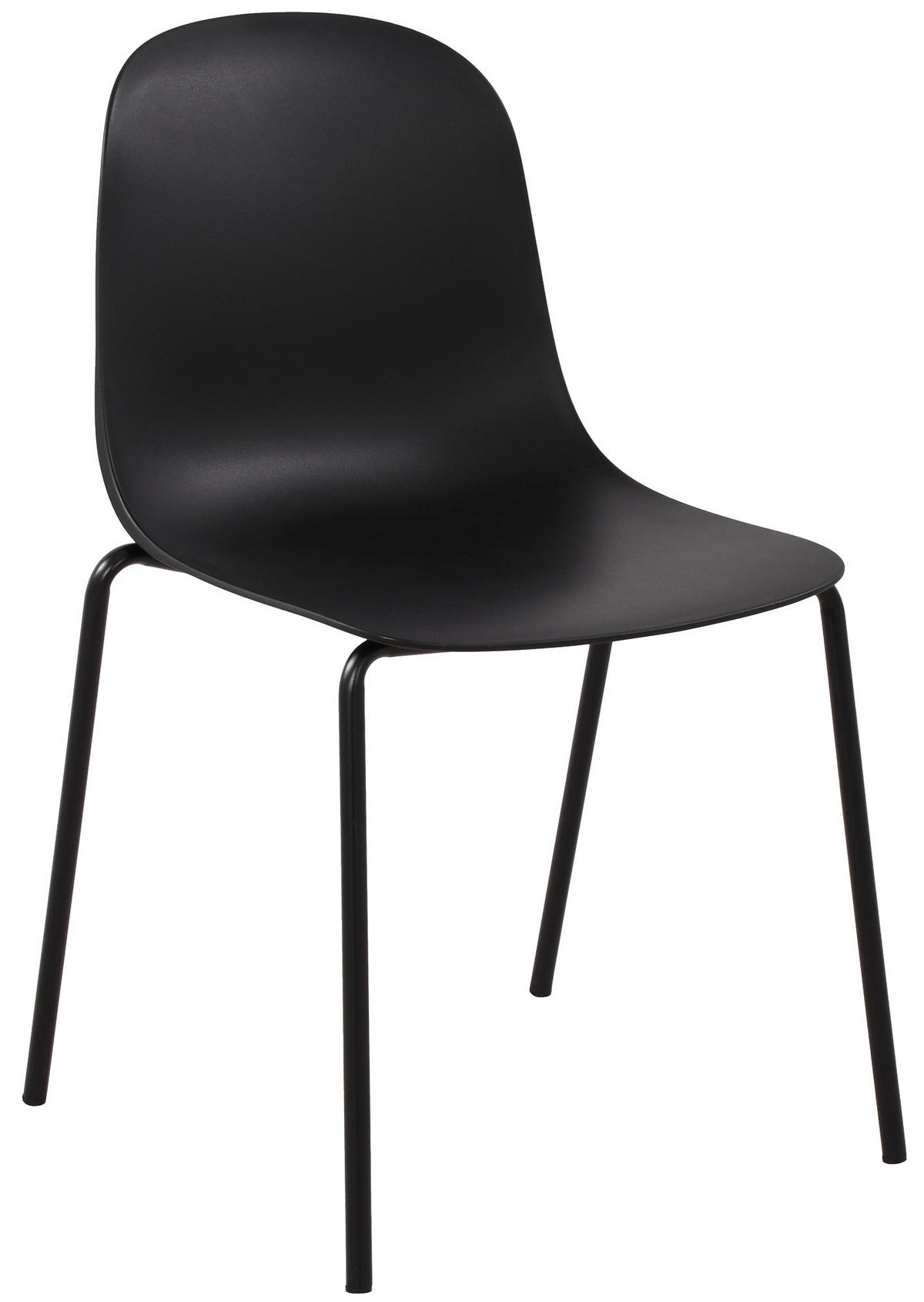 STAPELSTUHL Kunststoff schwarz - Schwarz, Kunststoff/Metall (51/85/53cm) - CLP