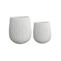 BLUMENTOPF Herva 2er Set Creme 44/44/50 cm Keramik - Weiß, Keramik (50cm) - Mondex