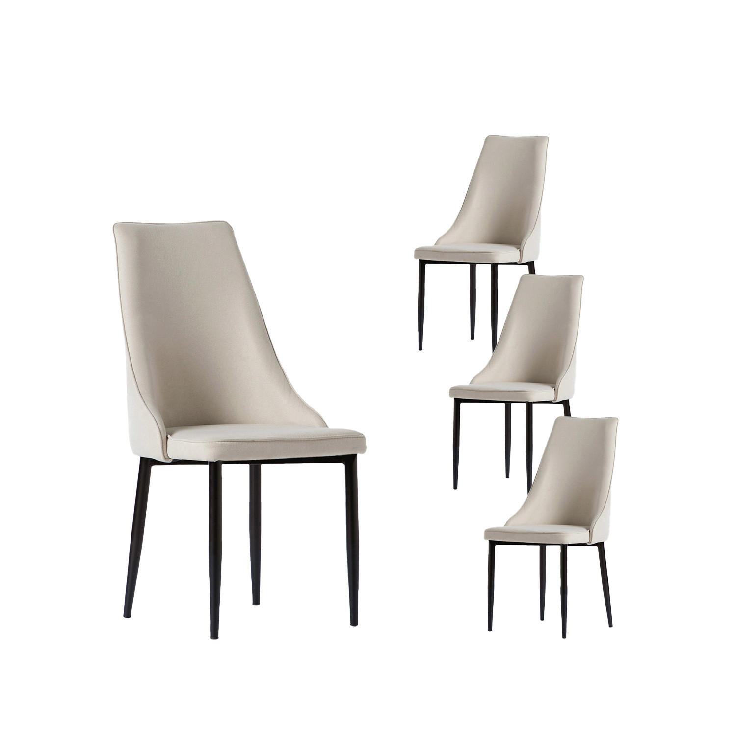 ESSZIMMERSTUHL Agnes Beige 45 cm x 95 cm 4er-Set - Beige, Textil (45/95/65cm) - Klast Home