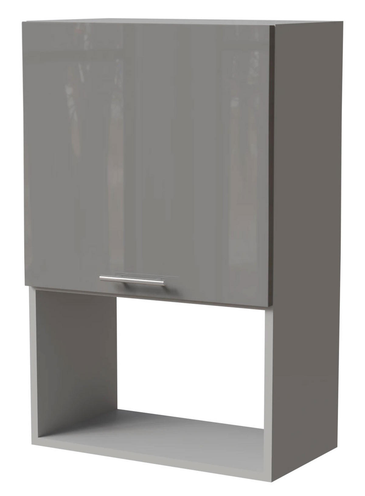 MIKROWELLENUMBAUSCHRANK Essen W4MK/60 Grau Hochglanz / Grau Matt 60 / 32,5 / 96cm - Grau, Holz/Holzwerkstoff (60/96/32.5cm) - Feldmann-Wohnen