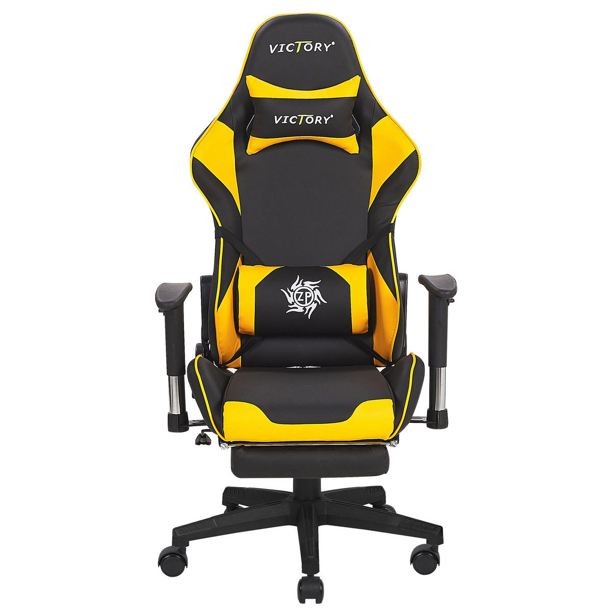BÜROSTUHL Kunstleder Schwarz/Gelb Victory - Schwarz, Kunststoff/Textil (55/124/60cm) - Beliani