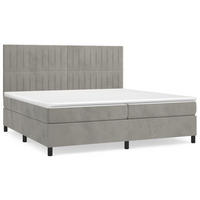 BOXSPRINGBETT Mit Matratze Hellgrau 200/200 Cm Samt - Grau, Textil (200/200cm) - vidaXL