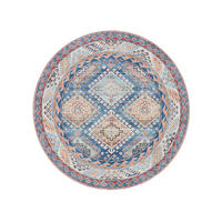 VINTAGE-TEPPICH George waschbar ø 160 cm rund - Blau, Kunststoff (160/160cm) - benuta