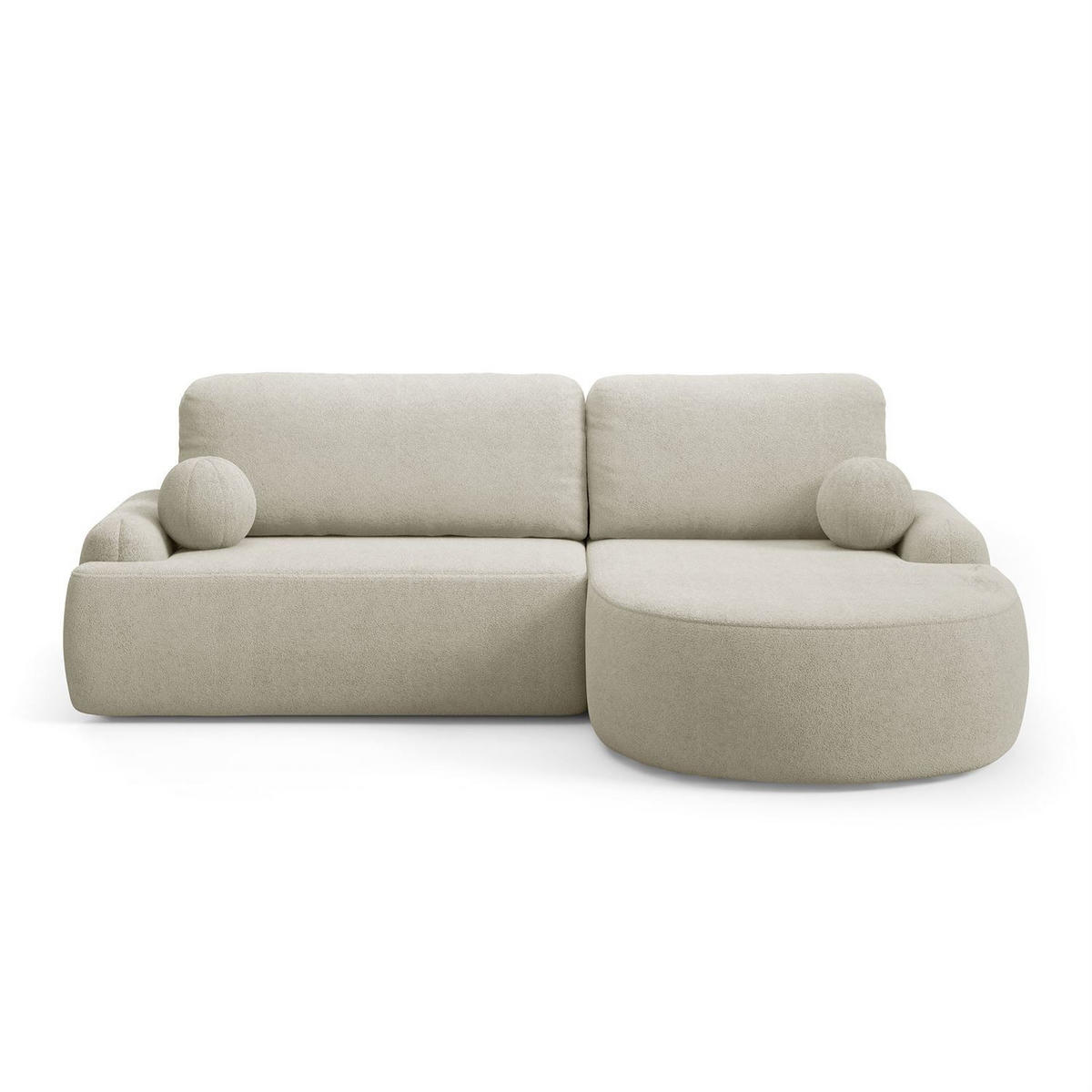 ECKSOFA CLEO mit Schlaffunktion Version Rechte QUELLE 03 - Ecru, Kunststoff (264/172cm) - Lookway