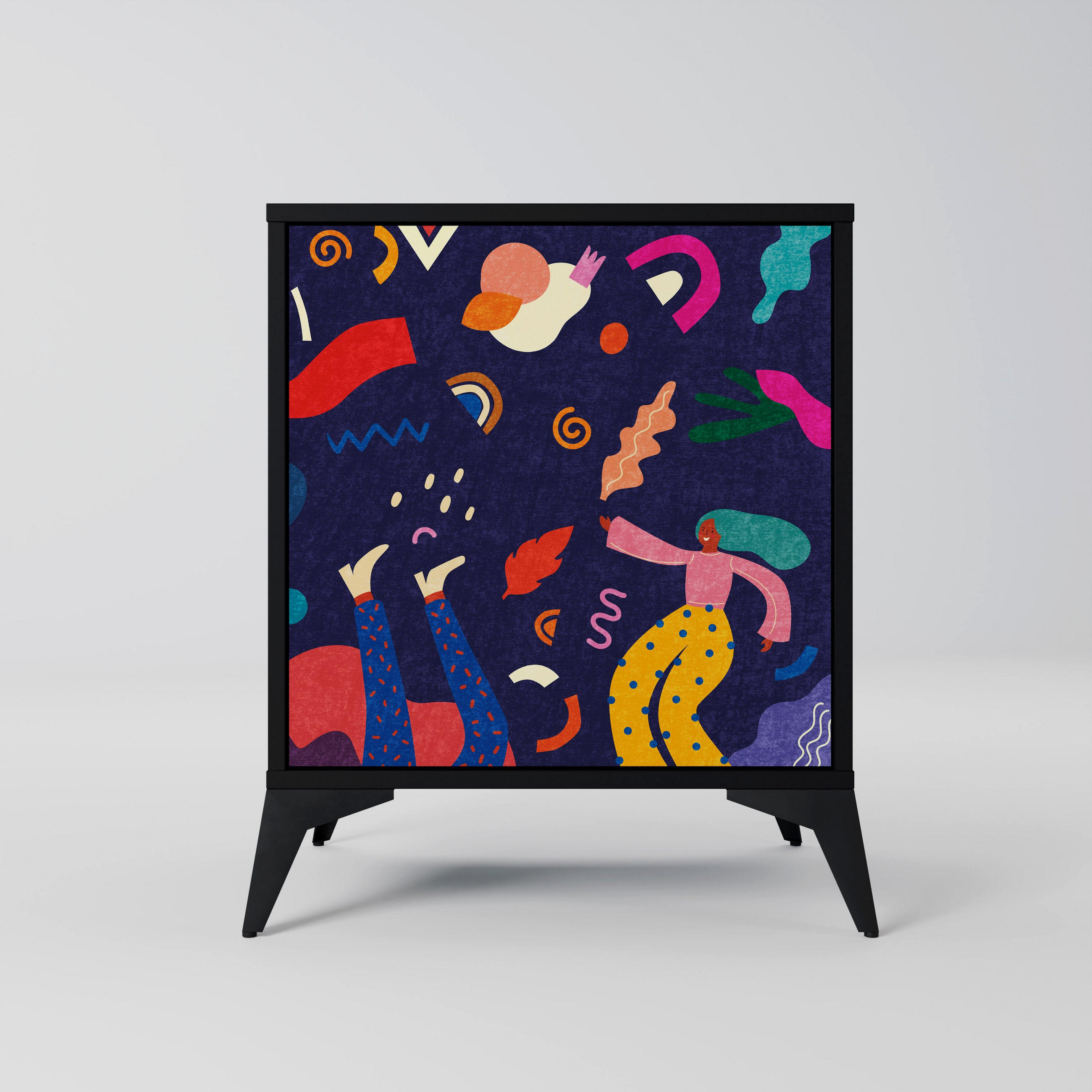 SpaceRebels Sideboard Schwarz 57.5x70.5x42 cm