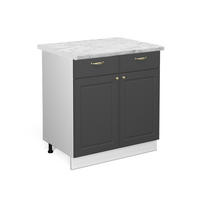 KÖKSUNDERSKÅP Fame-Line Antracit guld 80 cm , AP Marble - Vit/Antracit, Träbaserade material (80/82/60cm) - Vicco