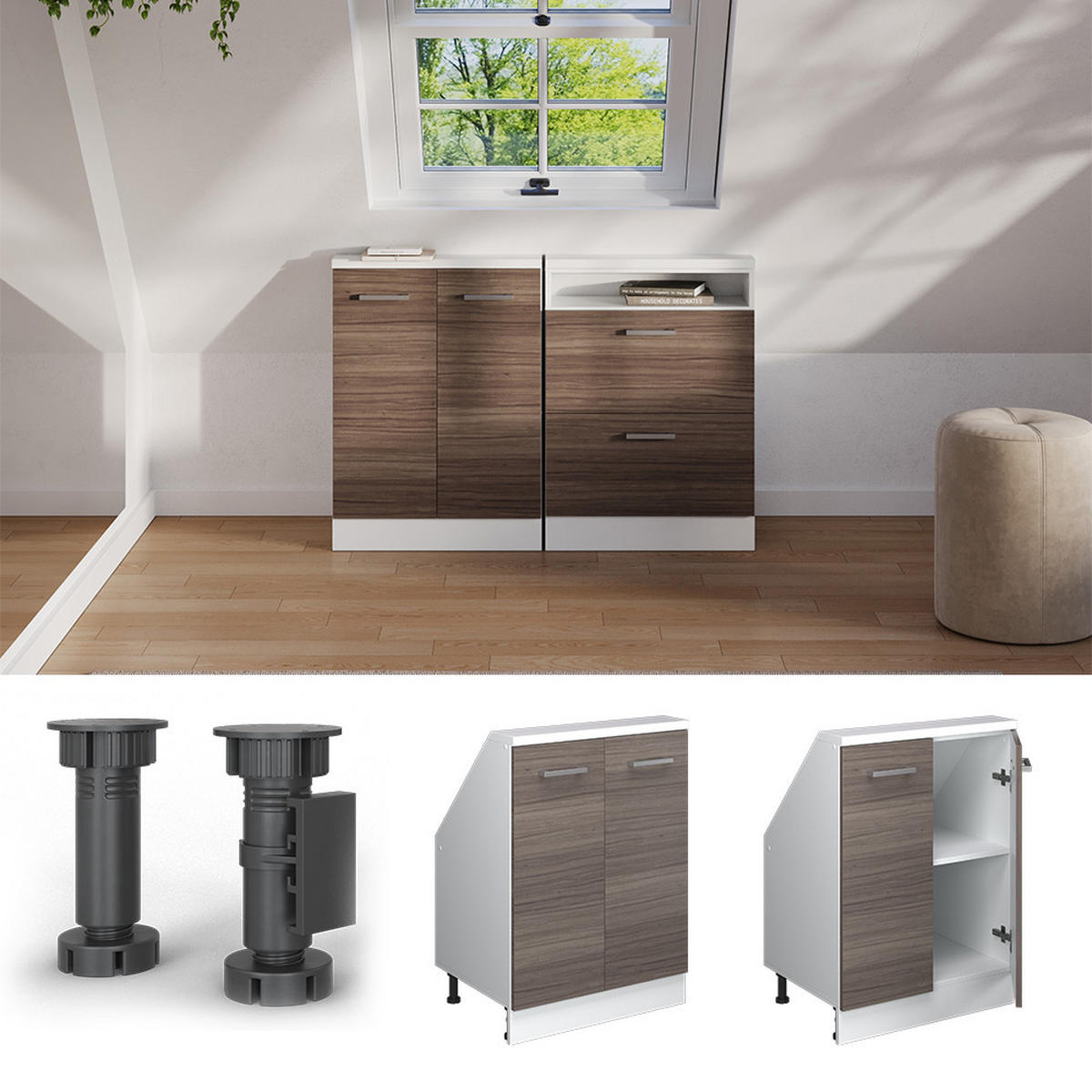 ŠIKMÁ SKŘÍŇ Rion Vzácná šedá/bílá - šedá/bílá, kompozitní dřevo (60/81.6/46cm) - Vicco