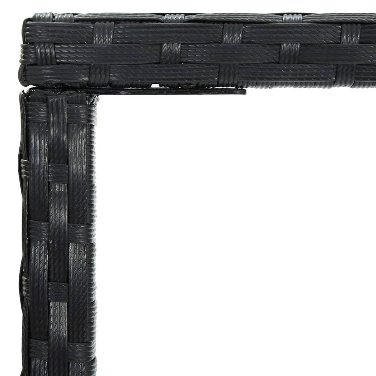 BISTROTISCH Joni Schwarz 70x70x110 cm Rattan und Glas - Schwarz, Kunststoff (70/70/110cm) - DELUKE