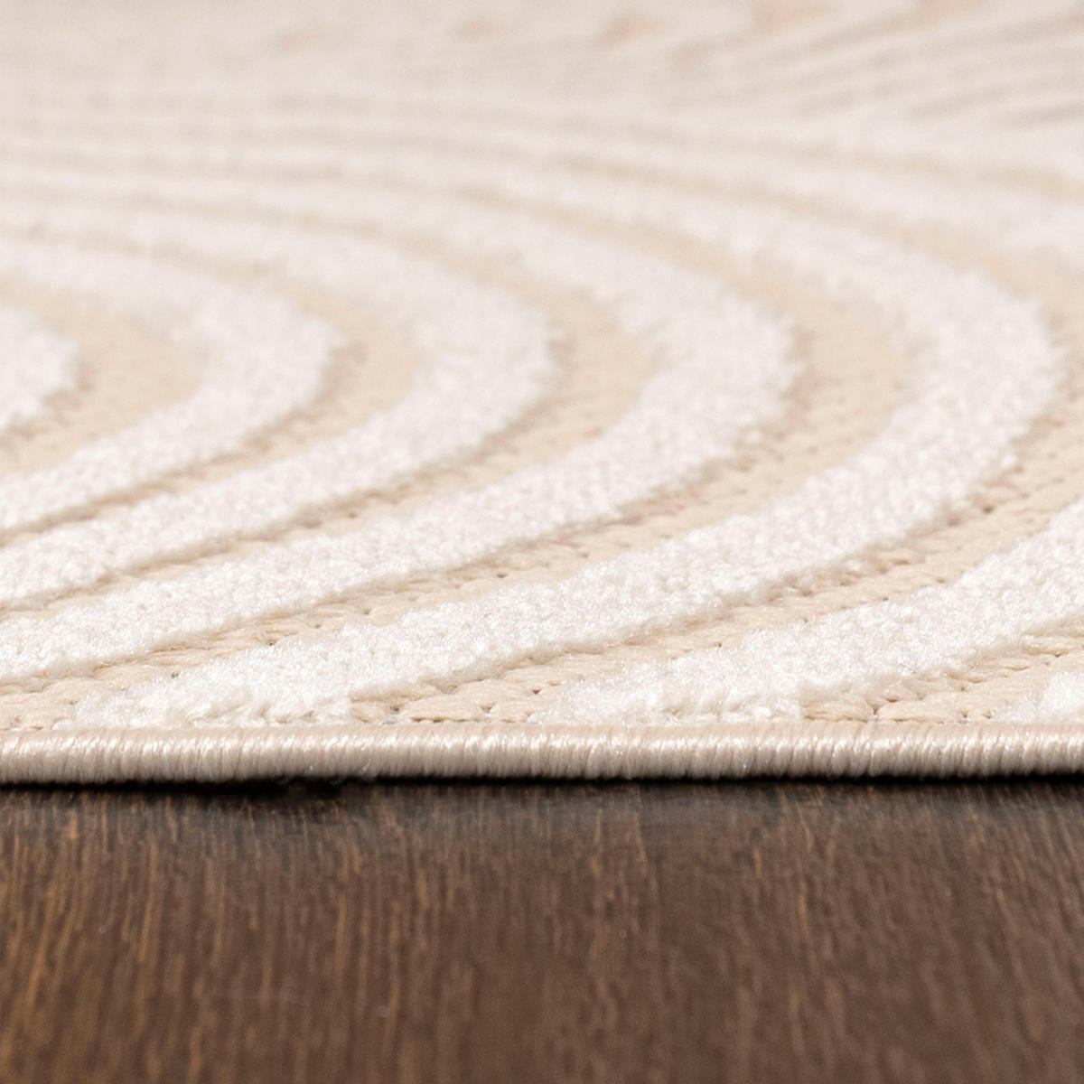 MATTA beige kräm geometrisk - 150 x 150 cm - Cremefärgad/Beige, Textil (150/150cm) - Mazovia