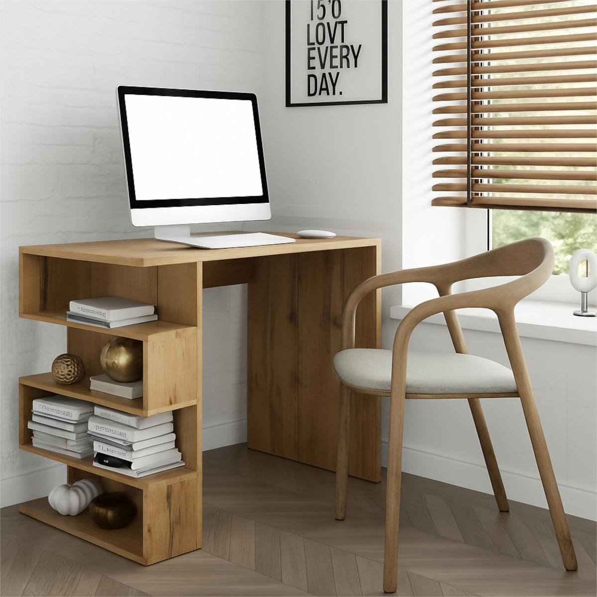 SCHREIBTISCH SOLA BRK2 Weiß - Weiß, Holzwerkstoff/Kunststoff (59/120/73cm) - Komodee