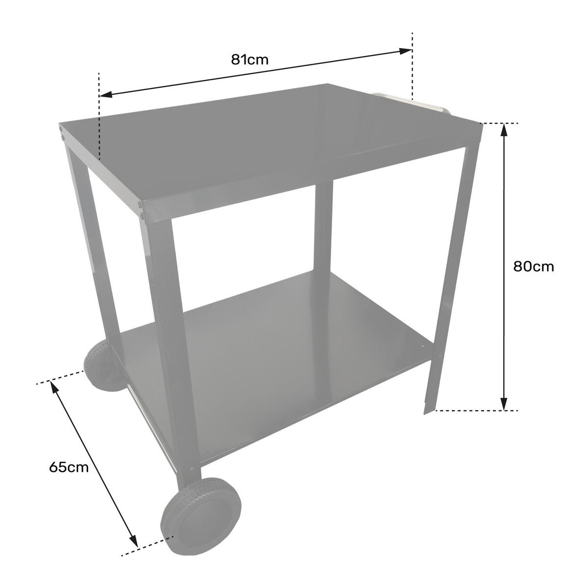 BEISTELLTISCH Portimao Schwarz - Schwarz, Metall (65/80/81cm) - Happy Garden