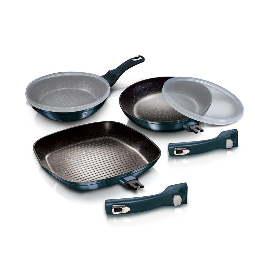 PFANNENSET Grün 50/30/20 cm BH7049 - Grün, Metall - Berlinger Haus