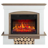ELEKTROKAMIN Woodley AF23BS Weiß Graueiche – Breite 96 cm, 3D-Flammeneffekt, LED-Beleuchtung, Heizfunktion - Weiß, Glas/Holzwerkstoff (98.5/90/30cm) - ArtiFlame