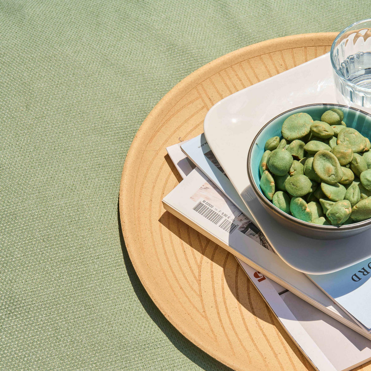 OUTDOOR-SITZSACK, Kaktusgrünen - Grün, Textil (85/30/85cm) - Oviala