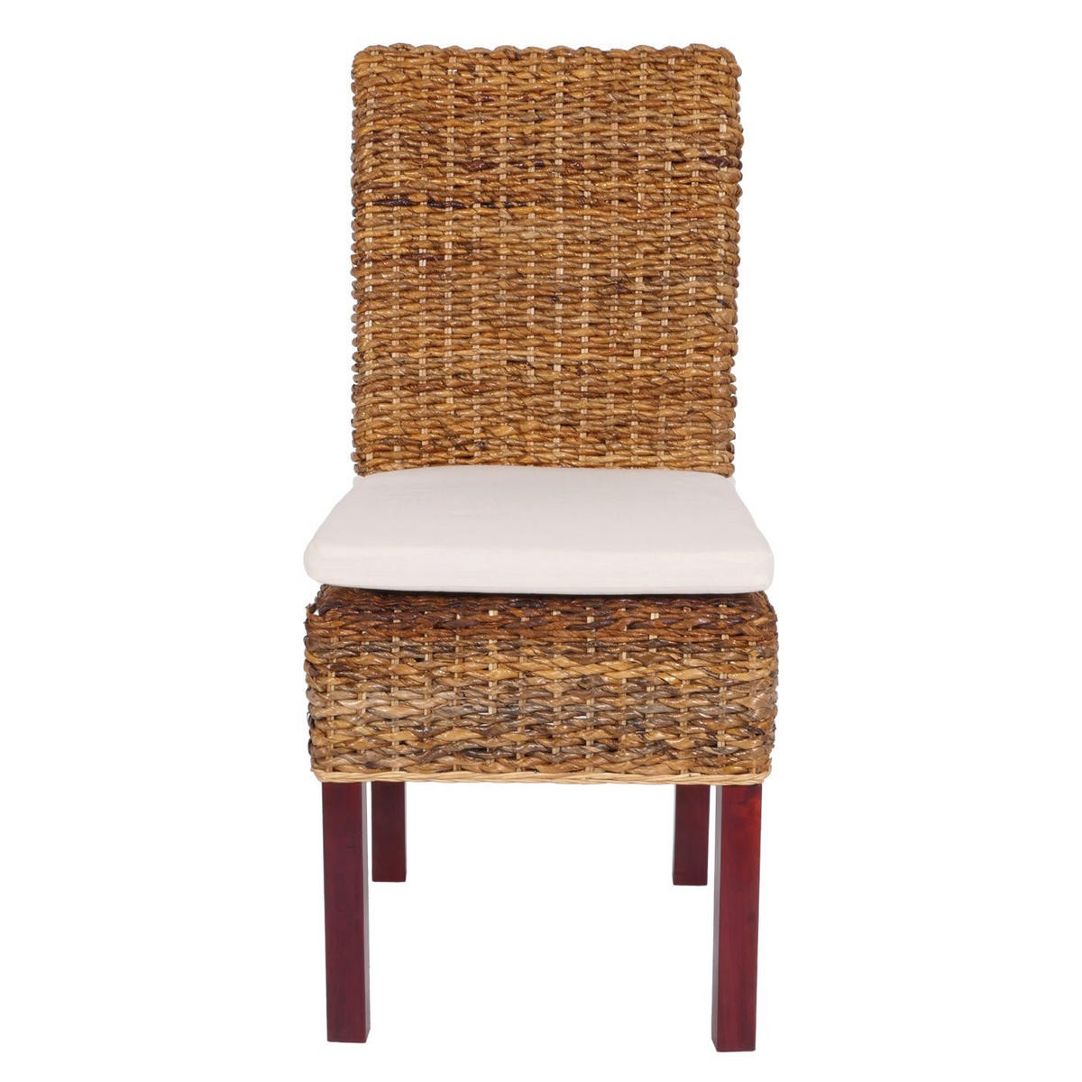 ESSZIMMERSTUHL 6er-Set Korbstuhl Stuhl Malibu Bananengeflecht 96x46x41cm Sitzhöhe 46cm hell mit Kissen - Hellbraun, Kunststoff (46/96/41cm) - CHEFGASTRO