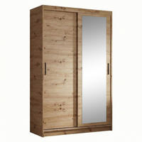 SCHWEBETÜRENSCHRANK Hela 100/205/60 2-türig eiche Artisan mit Spiegel - Eiche Artisan, Holzwerkstoff (100/205/60cm) - Beautysofa