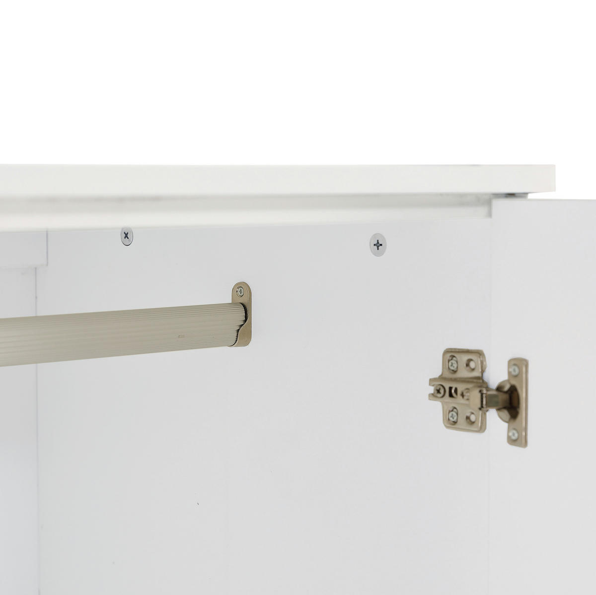 KLEIDERSCHRANK 80/120/50 cm Weiß aus Holz mit Kleiderstange - Weiß, Holz (50/120/80cm) - OKMYHOME