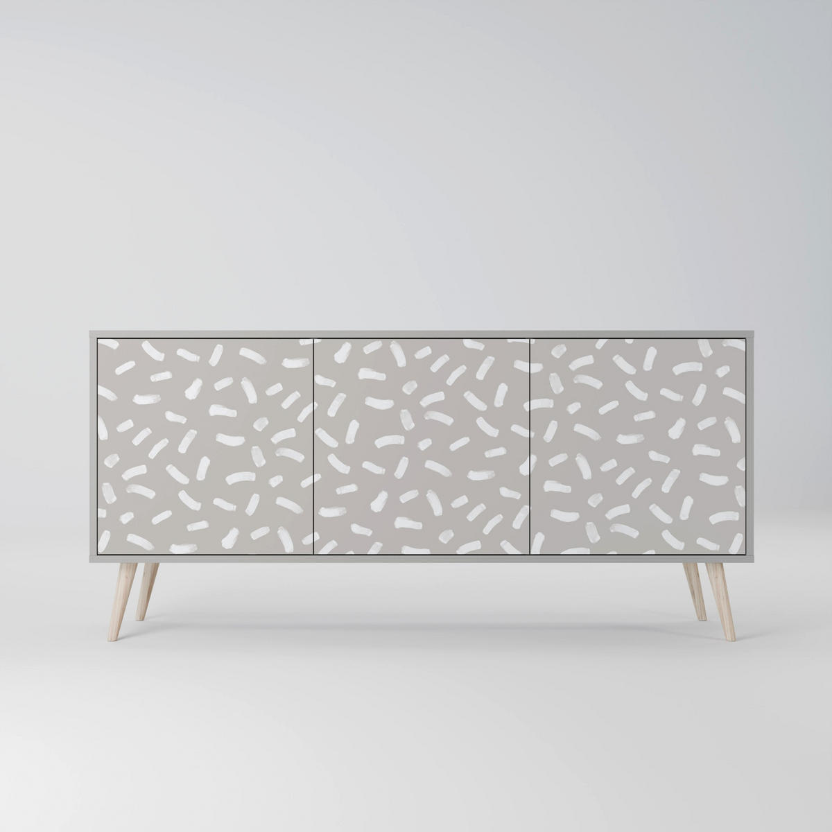 SIDEBOARD PASSING SECONDS, Eicheneffekt, 164,5x42x77,5 cm, 3 Türen - Eichefarben/Buchefarben, Holzwerkstoff/Buchenholz (164.5/77.5/42cm) - SpaceRebels