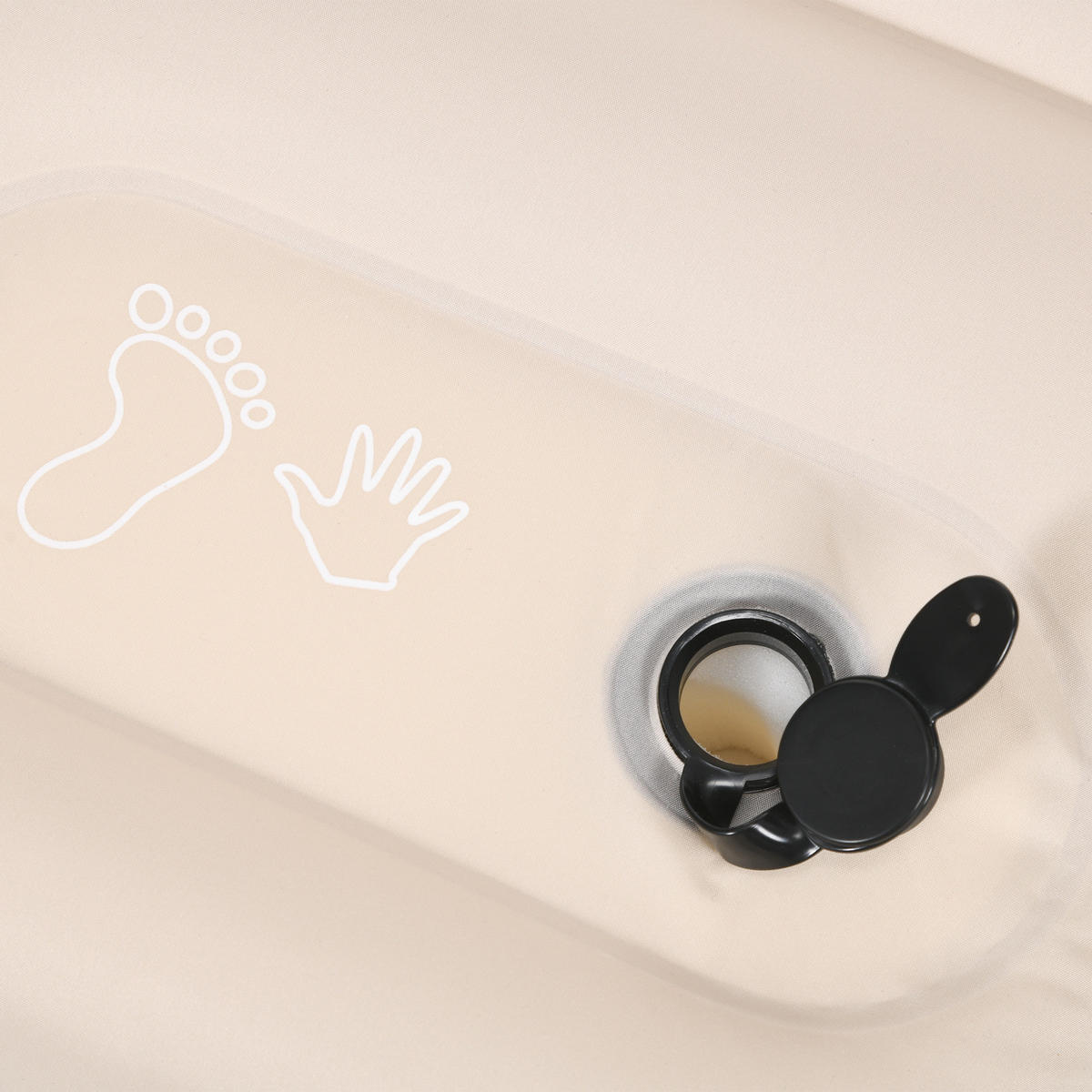 LUFTBETT, Polyester, Weiß, 195 x 140 x 10 cm - Weiß, Metall - Outsunny