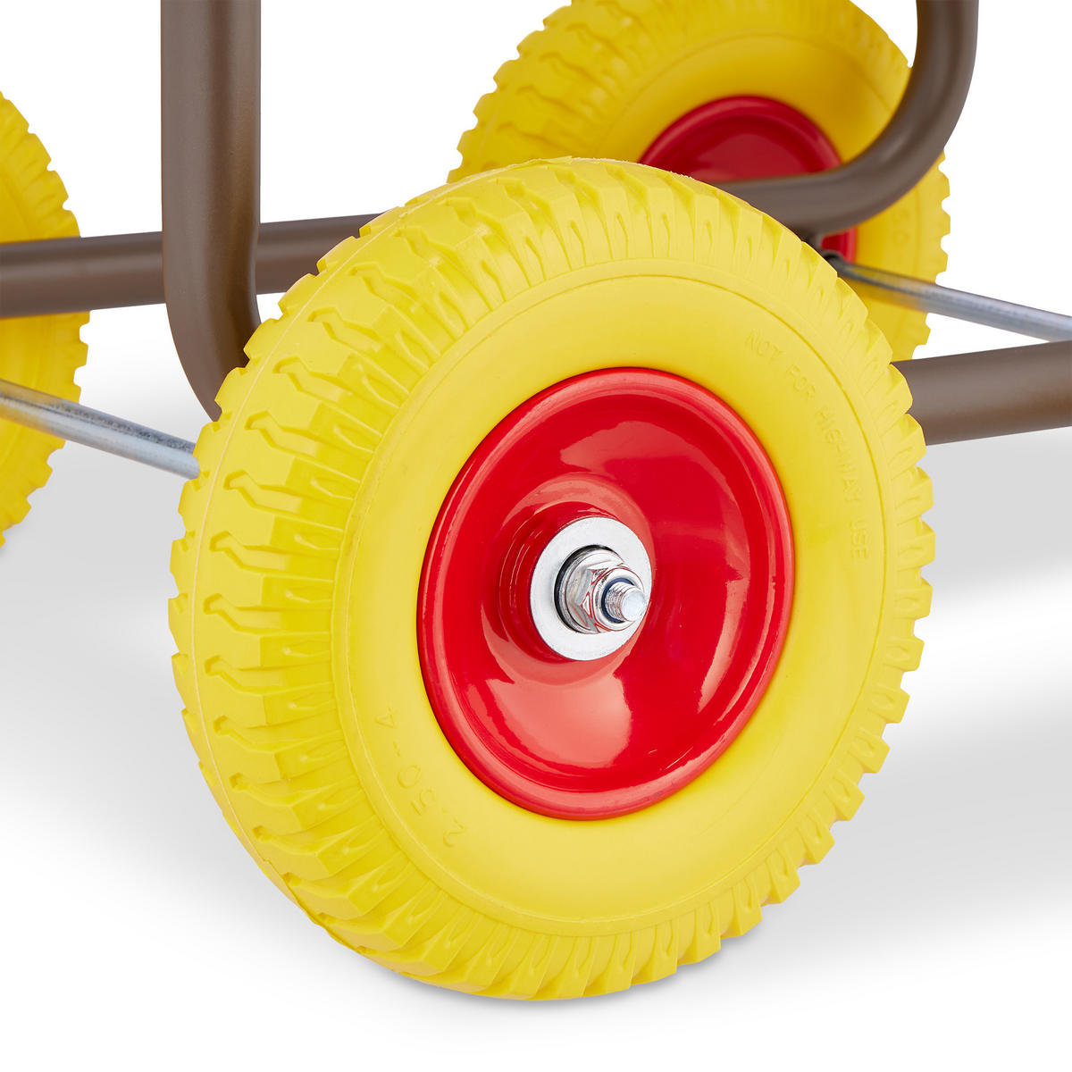 SCHLAUCHWAGEN - Braun, Kunststoff/Metall (50/83/80cm) - Relaxdays