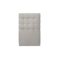 KOPFTEIL gepolstert - Gesteppt – hellgrauer Samtstoff - 90 cm - Beige/Hellgrau, Holz (90/120/10cm) - Sommeil de Plomb