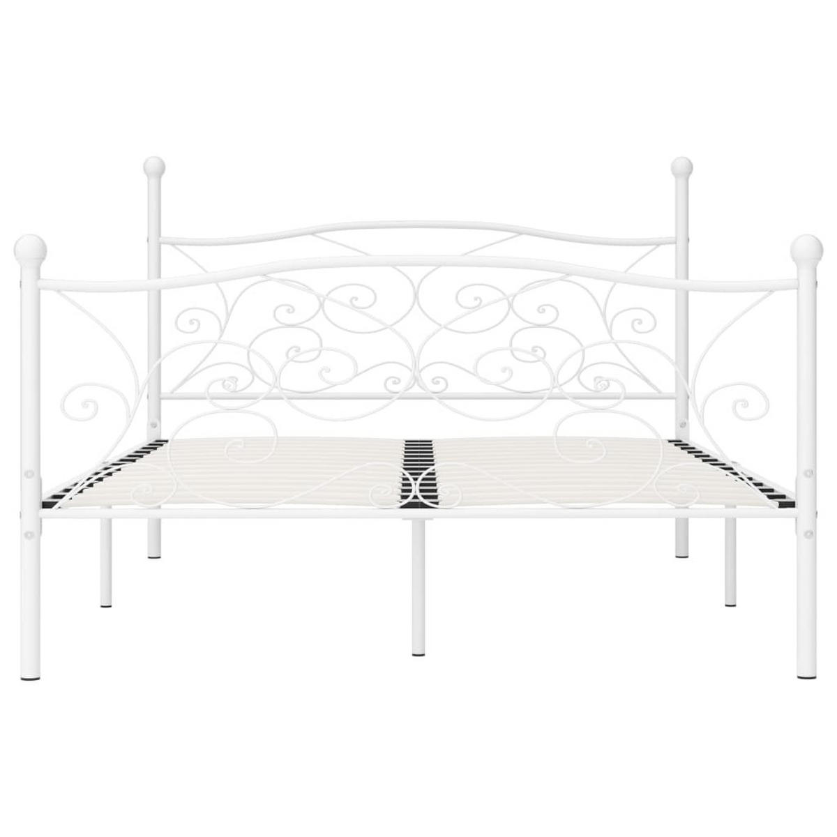 BETTGESTELL Mit Lattenrost Weiß Metall 120/200 Cm - Weiß, Metall - vidaXL