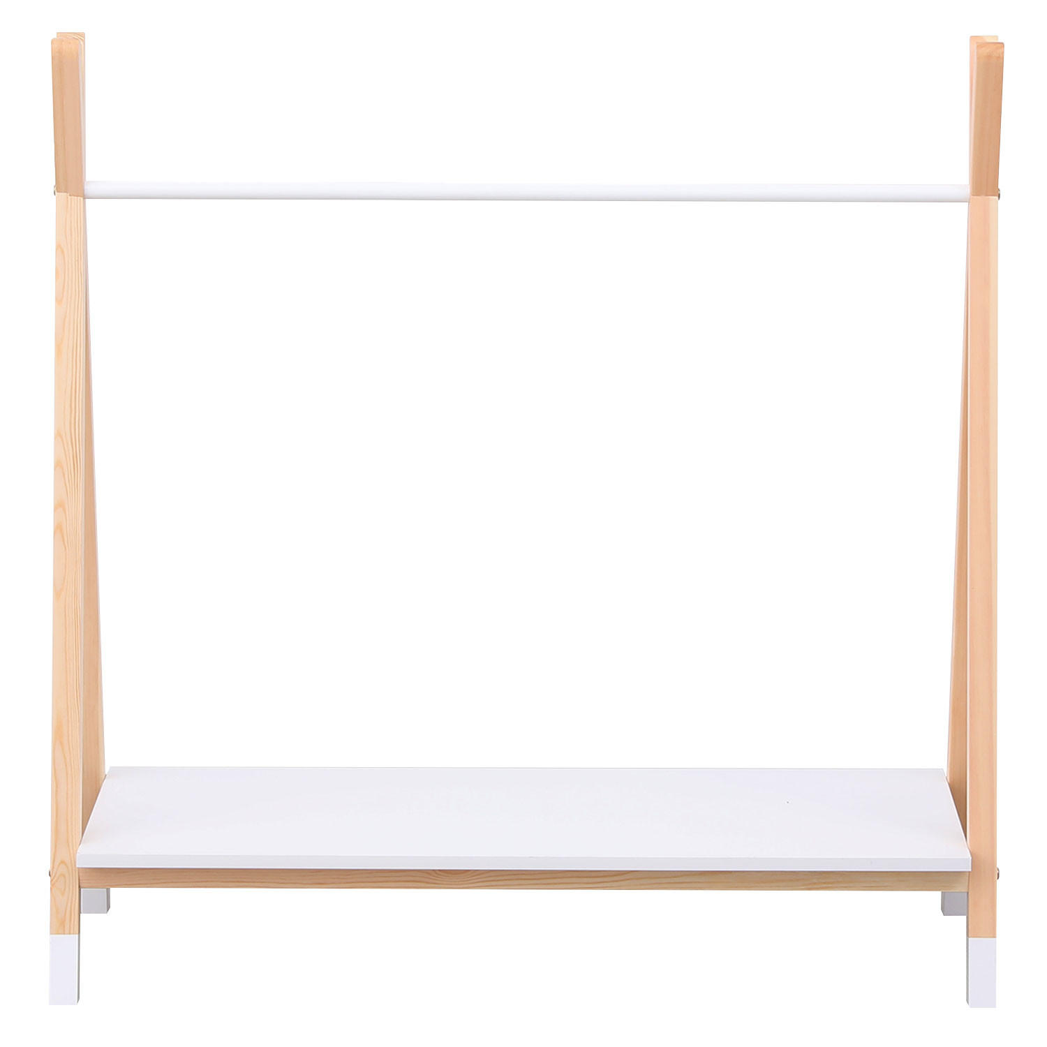 KINDERGARDEROBE Lou Weiß und Holz - Weiß, Holz (40/100/100cm) - Happy Garden