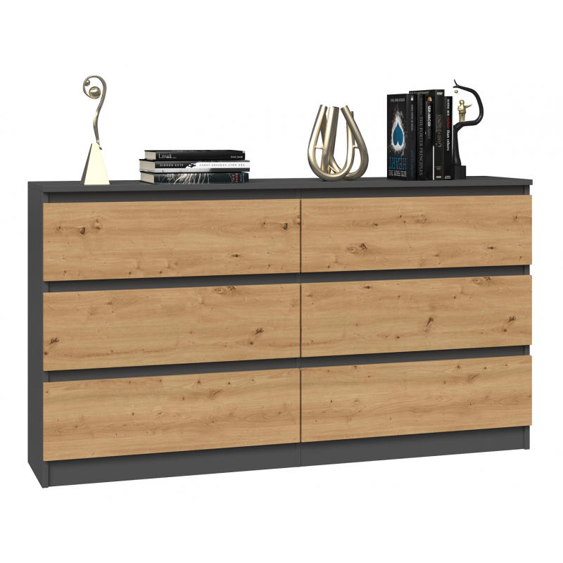 KOMMODE Anthrazit, Artisan 138/75/40 - Anthrazit, Holzwerkstoff (138/75/40cm) - RAUMHIRSCH FURNITURE