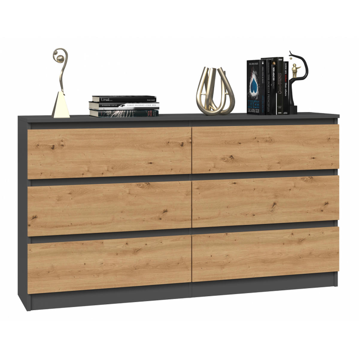 KOMMODE Anthrazit, Artisan 138/75/40 - Anthrazit, Holzwerkstoff (138/75/40cm) - RAUMHIRSCH FURNITURE