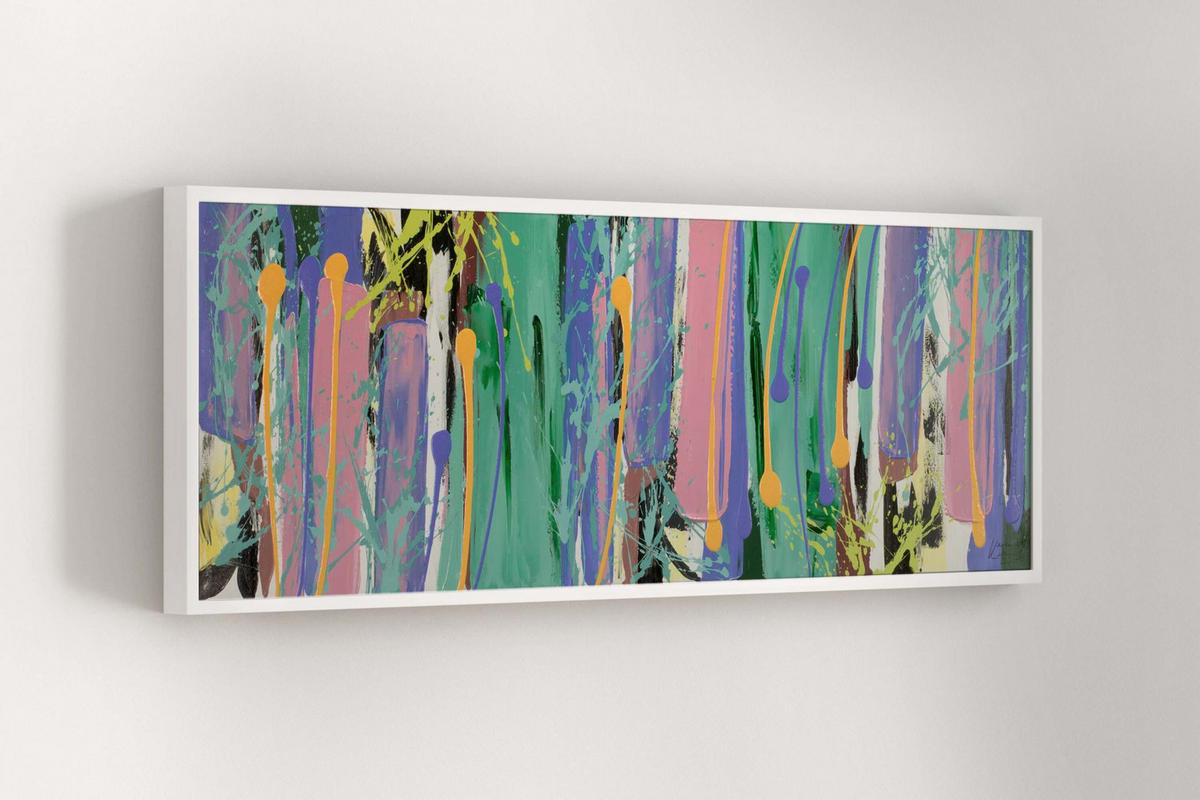 OLEJOMAĽBA 150/50 cm, More a pláž - viacfarebná, drevo/textil (150/50cm) - KUNSTLOFT