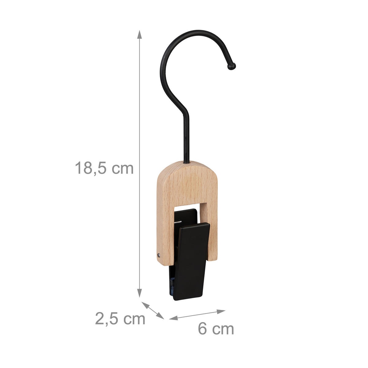 5XUPÍNACIE háky - viacfarebná, kov/drevo (6/18.5/2.5cm) - Relaxdays