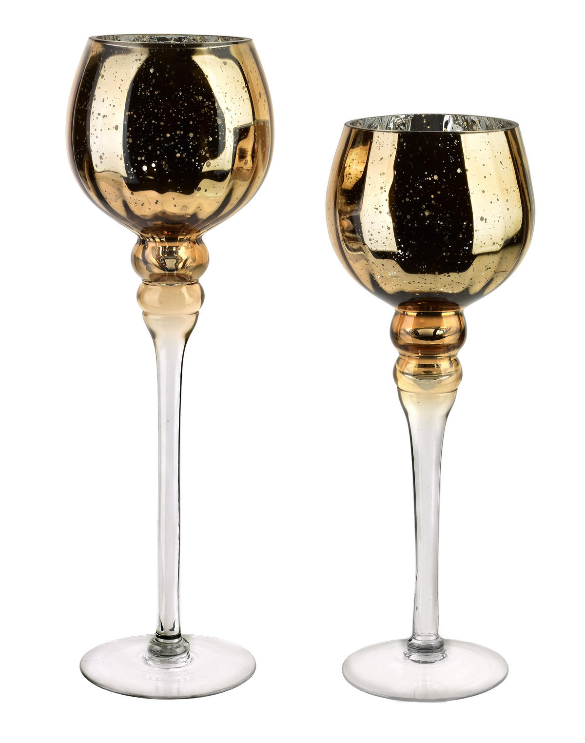 KERZENHALTER Donna Gold 16x16x42 cm Glas - Goldfarben, Glas (16/42/16cm) - Mondex
