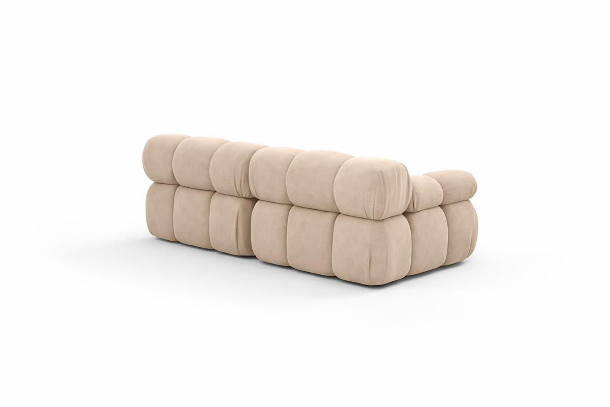 COUCH, 2-Sitzer Modular, Veloursstoff Salvador, Beige, Selia - Beige, Holz (190/70/95cm) - Kaiser Möbel