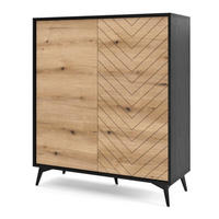 SIDEBOARD Braun DIAMO Jägerzaunmuster KD 104 - Multicolor, Holzwerkstoff (104/119/39cm) - Sepro Meble