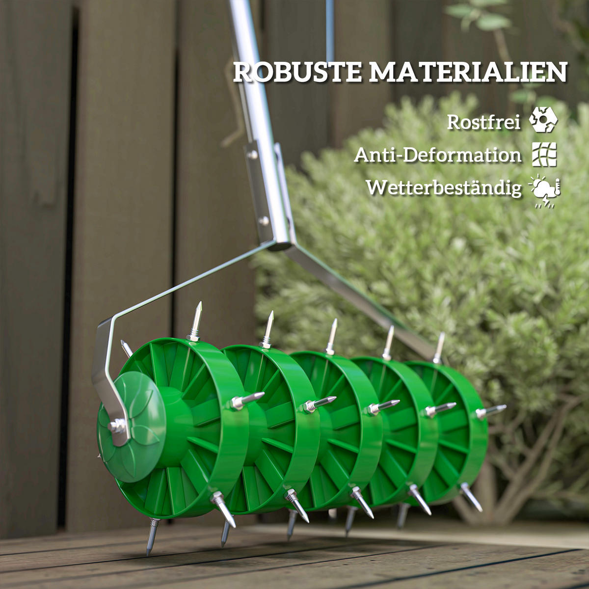 RASENLÜFTER AERIFIZIERER DE-10045 Dunkelgrün - Grün, Metall (21/140/45cm) - ComfortXL