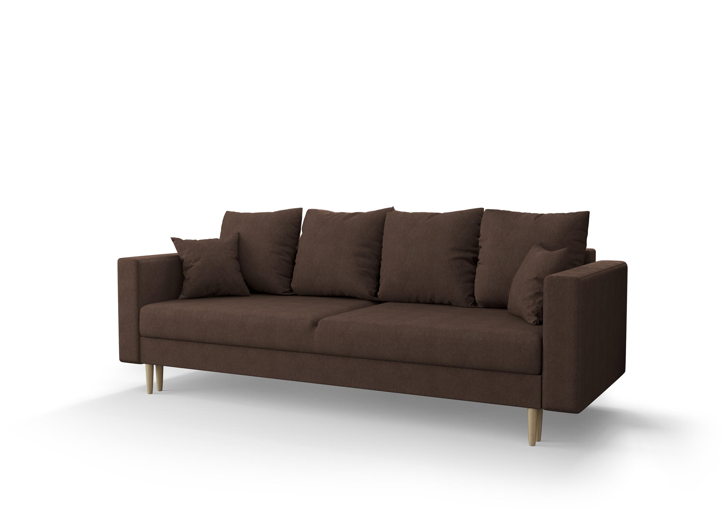SOFA KRISTI mit Schlaffunktion COSMIC 800 Sofa mit Stauraum - Dunkelbraun, Textil (90/87/230cm) - Bedante