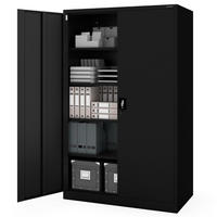 AKTENSCHRANK abschließbar KADO Flügeltüren 185x115x60cm Schwarz - Schwarz, Metall (115/185/60cm) - DELUKE