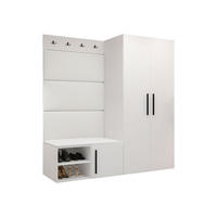 GARDEROBEN-SET Medi I - Schwarz/Weiß, Holzwerkstoff/Kunststoff (80/191/50cm) - MIRJAN24