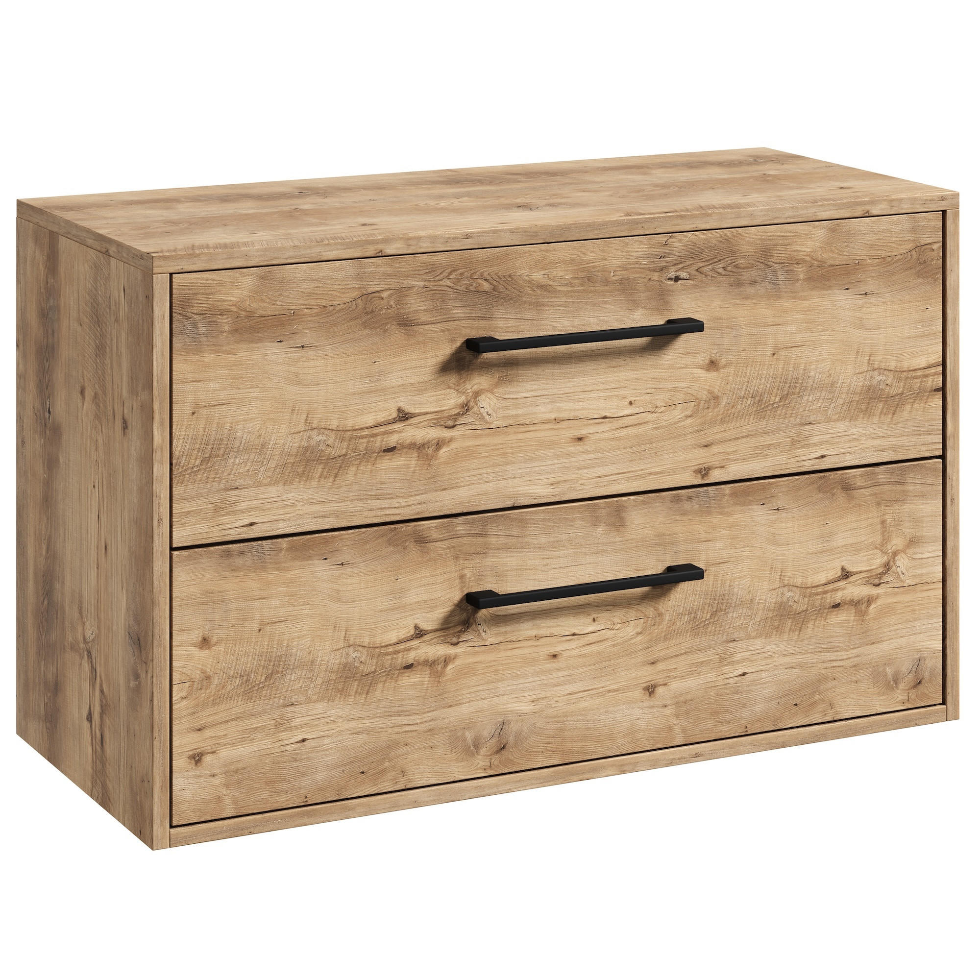 SKŘÍŇKA POD UMYVADLO Florence 2 zásuvky kaštanový dub - 80 x 46 x 46 cm - barva dubu, dřevo (80/46/46cm) - Badplaats