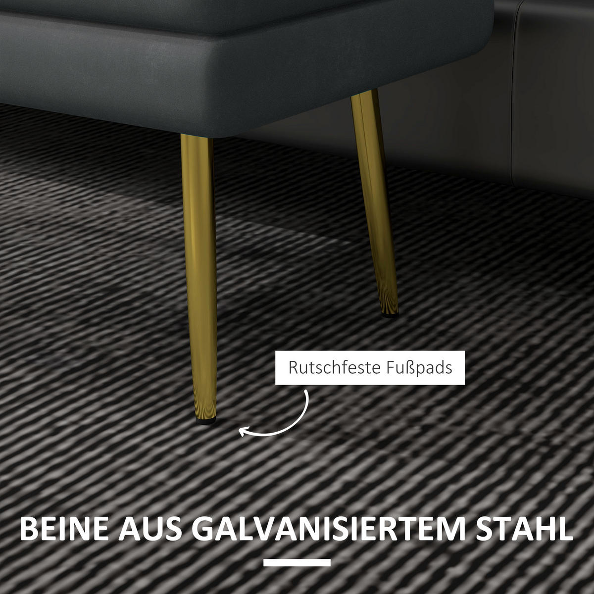 SITZBANK mit Stauraum, Grau - Dunkelgrau, Kunststoff (37.5/43/79.5cm) - HOMCOM